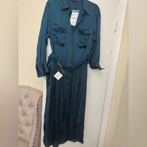 Its Silk Zara shirt belt dress